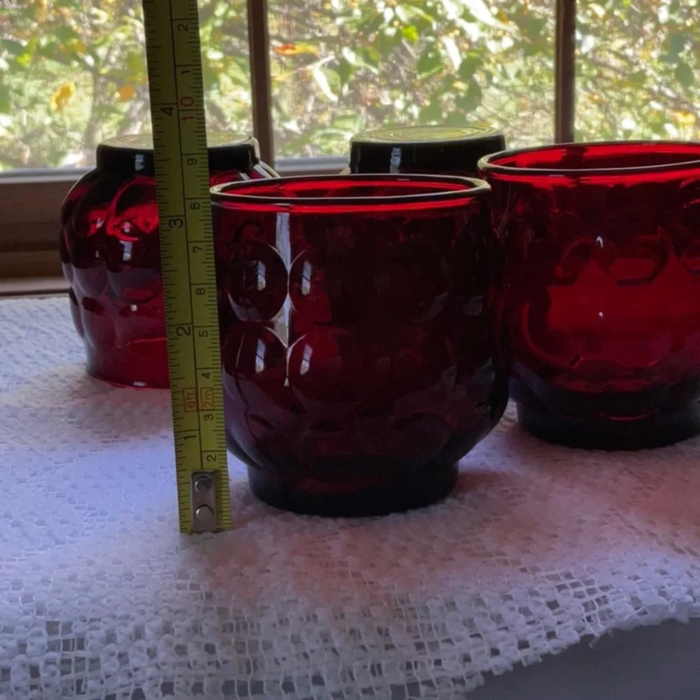 Vintage Anchor Hocking Royal Ruby Red Bubble Rocks Glass 8 oz.